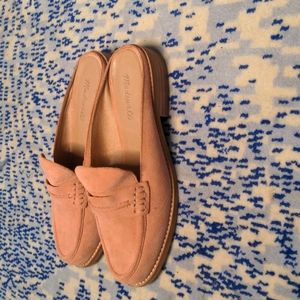 Madewell Elinor loafer mules dusty pink clay